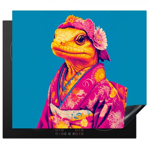 Protector de placa de induccion - Corona de flores - Lagarto - Kimono - Morado