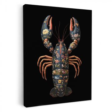 Lienzos decorativos - Langosta - Negro - Motivo floral - Artístico