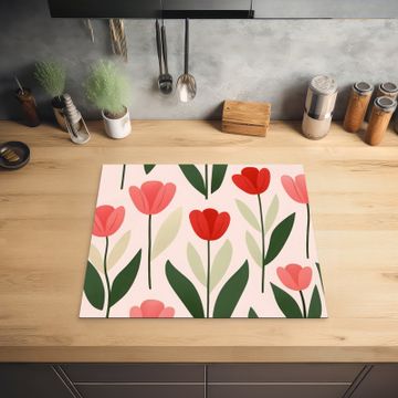 Protector de inducción - Tulipanes - Moderno - Rosa