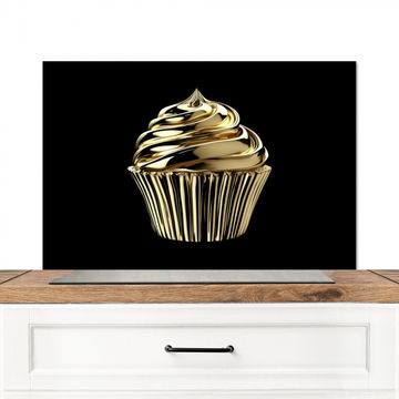 Salpicaderos de cocina - Cupcake - Comida - Oro - Negro