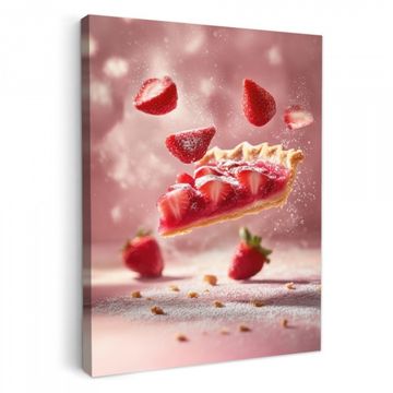 Lienzos decorativos - Fresa - Tarta - Comida - Rosa