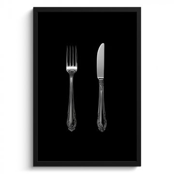 Cuadros enmarcados - Tenedor - Cuchillo - Plata