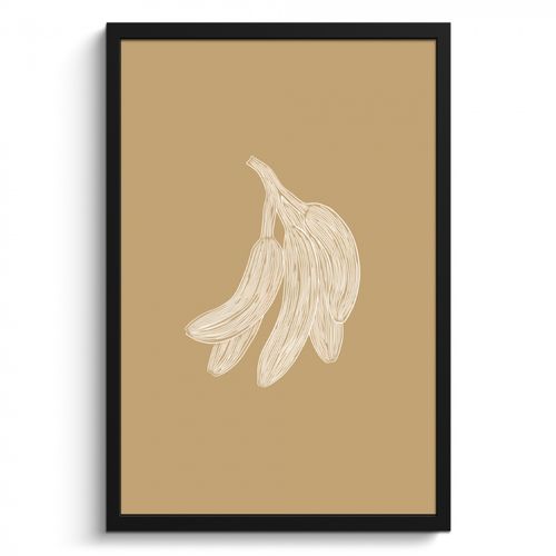 Cuadros enmarcados - Plátanos - Beige - Dibujo lineal - Minimalista