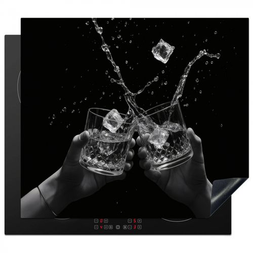 Protector de placa de induccion - Vasos Whicky - Ice - Splashes - Negro