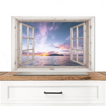 Salpicaderos de cocina - Ventana con vistas a la puesta de sol