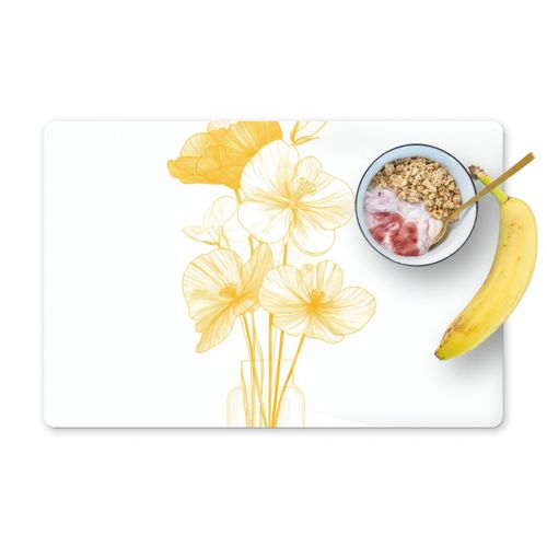 Dibujo lineal - Flores - Amarillo - Jarrón