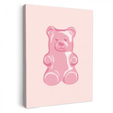 Lienzos decorativos - Oso - Rosa - Caramelo