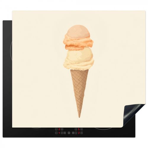Protector de placa de induccion - Minimalista - Pala helado - Cuerno - Beige
