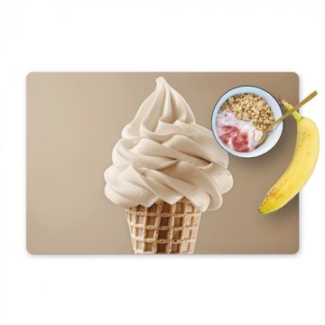 Salvamanteles - Helado - Helado suave - Cremoso - Cuerno - Beige