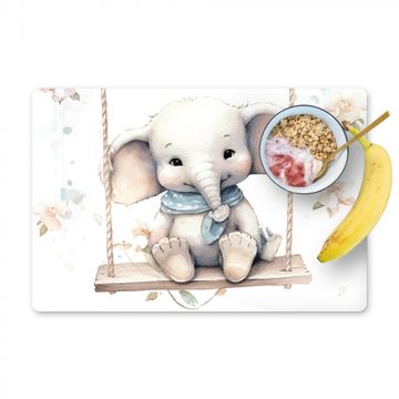 Salvamanteles - Elefante - Animal - Niños - Habitación de bebé - Habitación infantil - Flores