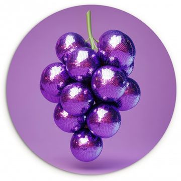 Cuadro redondo - Uva - Disco - Purpurina - Morado