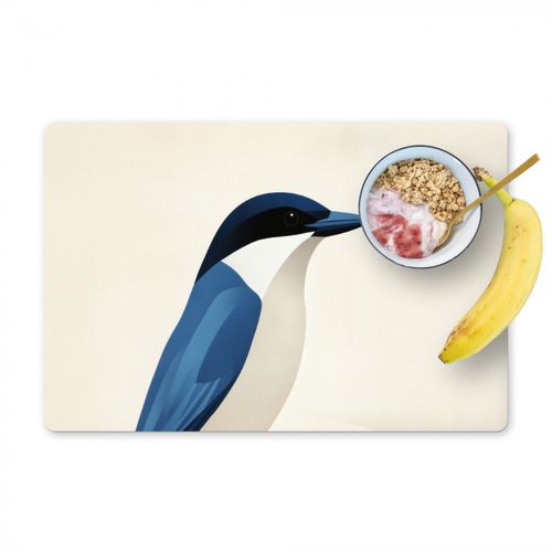 Salvamanteles - Ilustración - Azul - Pájaro