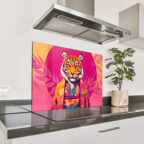 Salpicaderos de cocina - Tigre - Kimono - Plantas - Rosa