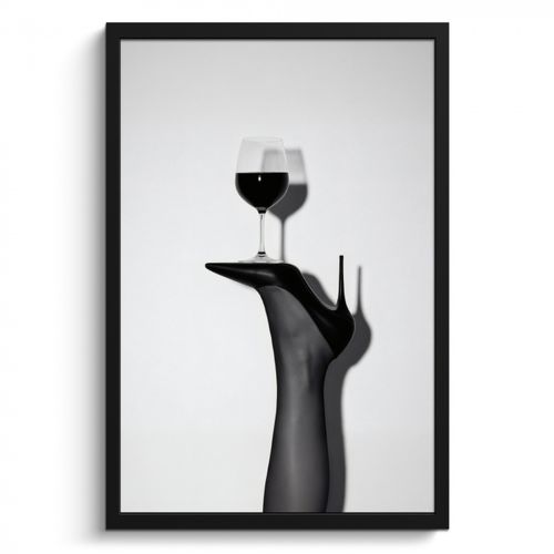 Cuadros enmarcados - Tacón - Vino - Minimalista - Negro