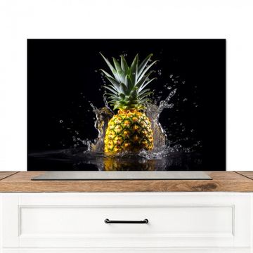 Salpicaderos de cocina - Piña - Fruta - Agua - Plantas - Negro