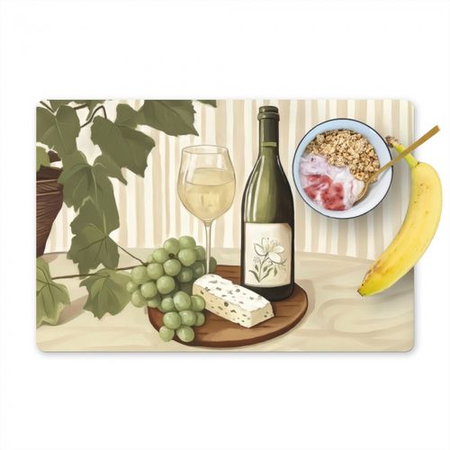 Salvamanteles - Vino - Uvas - Queso - Hojas