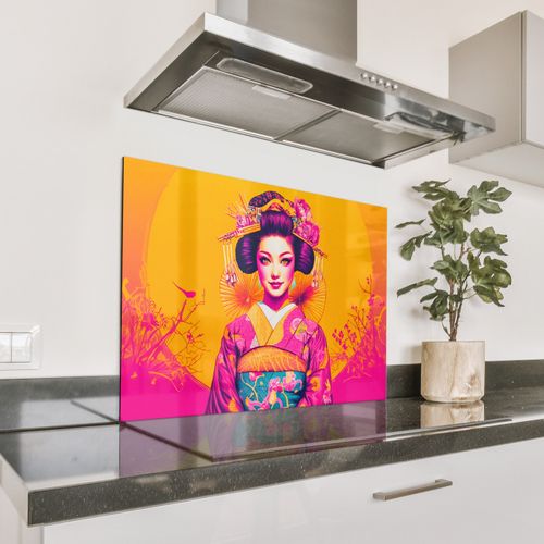 Salpicaderos de cocina - Flores - Mujer - Kimono - Rosa