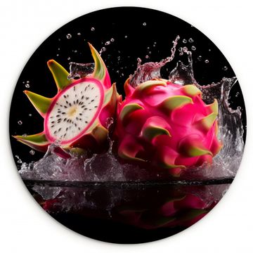 Cuadro redondo - Fruta del dragón - Negra - Agua - Fruta - Fruta