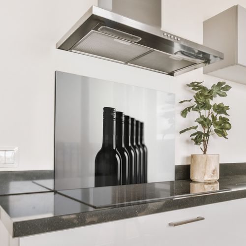 Salpicaderos de cocina - Botellas de vino - Negro - Minimalista