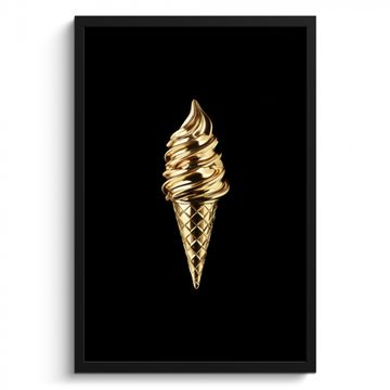 Cuadros enmarcados - Helado - Oro - Negro - Alimentos