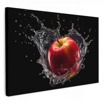 Lienzos decorativos - Manzana - Rojo - Agua - Negro - Fruta