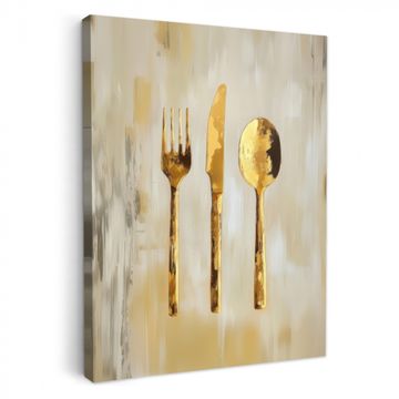 Lienzos decorativos - Pintura - Oro - Cubiertos