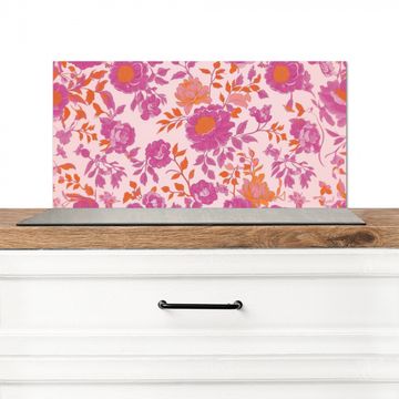 Salpicaderos de cocina - Estampado floral - Rosa - Naranja - Flores