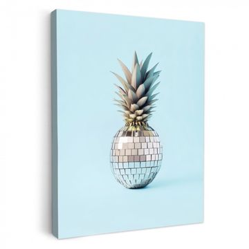 Lienzos decorativos - Azul - Piña - Disco - Discoball