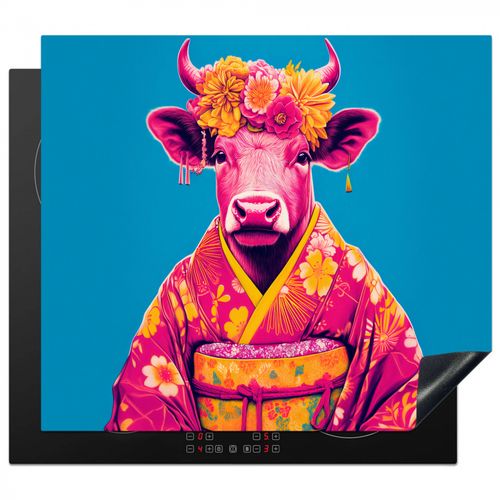 Protector de placa de induccion - Vaca - Corona de flores - Pendientes - Kimono