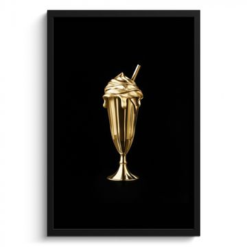 Cuadros enmarcados - Batido - Oro - Beber - Negro