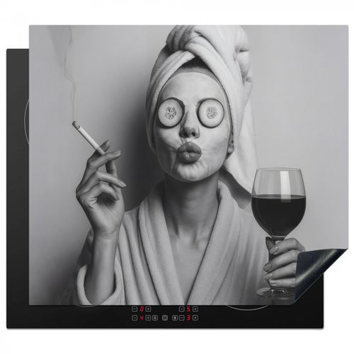 Protector de placa de induccion - Mujer - Máscara - Vino - Cigarrillo