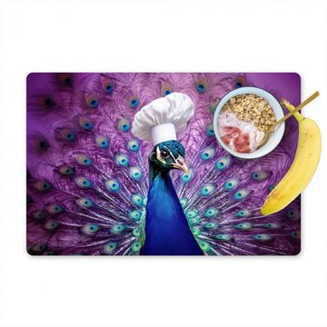 Salvamanteles - Pavo real - Gorro de cocinero - Genial - Morado