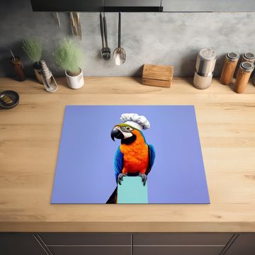 Protector de inducción - Loro - Gorro de cocinero - Ave - Lindo