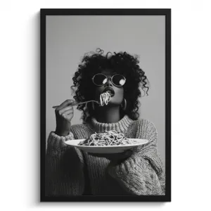 Cuadros enmarcados - Mujer - Pasta - Negro - Blanco