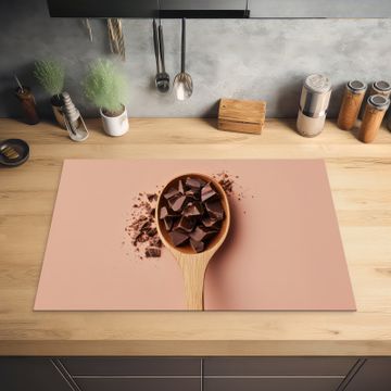 Protector de placa de induccion - Chocolate - Madera - Cuchara