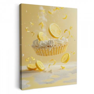 Lienzos decorativos - Limón - Pastel - Comida - Amarillo