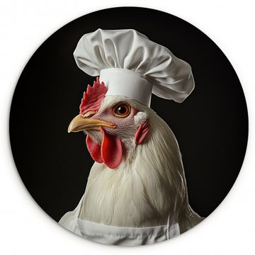 Cuadro redondo - Cocinero - Rojo - Pollo
