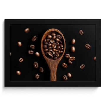 Cuadros enmarcados - Madera - Negro - Granos de café