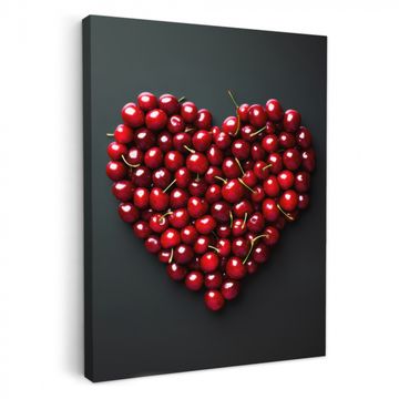 Lienzos decorativos - Cereza - Corazón - Rojo - Negro