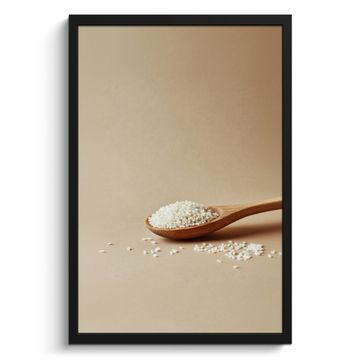 Cuadros enmarcados - Cuchara - Arroz - Madera - Beige