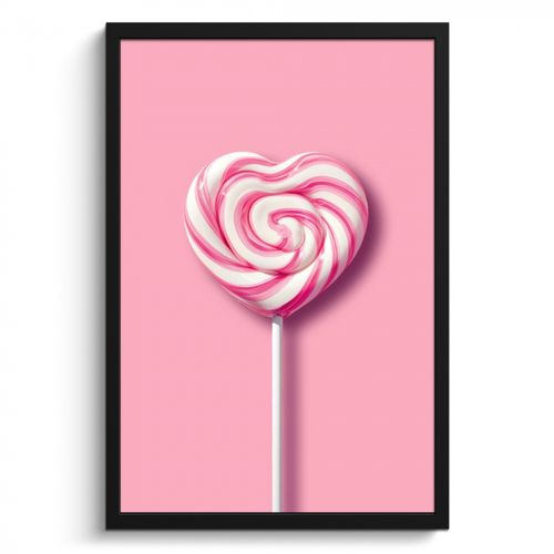 Caramelo - Piruleta - Corazón - Rosa