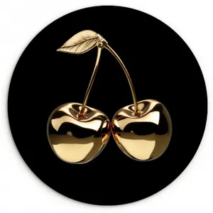 Cuadro redondo - Cerezo - Negro - Oro - Cromo