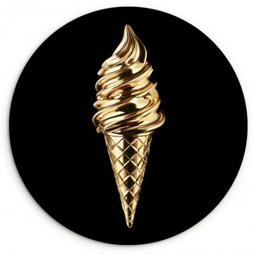 Cuadro redondo - Helado - Oro - Negro - Alimentos