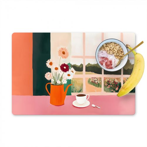 Salvamanteles - Flores - Café - Ventana