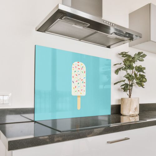 Salpicaderos de cocina - Helado - Palito - Espolvoreado - Azul claro