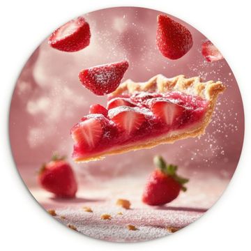 Cuadro redondo - Fresa - Tarta - Comida - Rosa