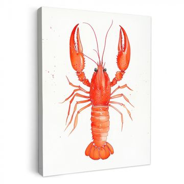 Lienzos decorativos - Langosta - Acuarela - Naranja