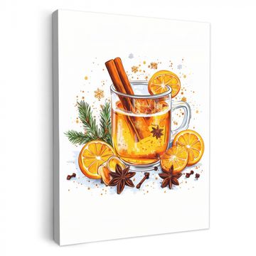 Lienzos decorativos - Caliente - Té - Naranja - Canela