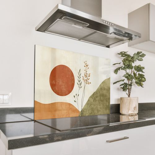 Salpicaderos de cocina - Sol - Abstracto - Ramas - Naranja