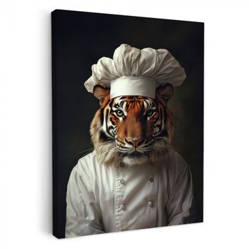 Lienzos decorativos - Tigre - Ropa de cocinero - Marrón